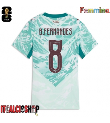 Portogallo Bruno Fernandes #8 Seconda Maglia Femmina Mondiali 2026 Manica Corta